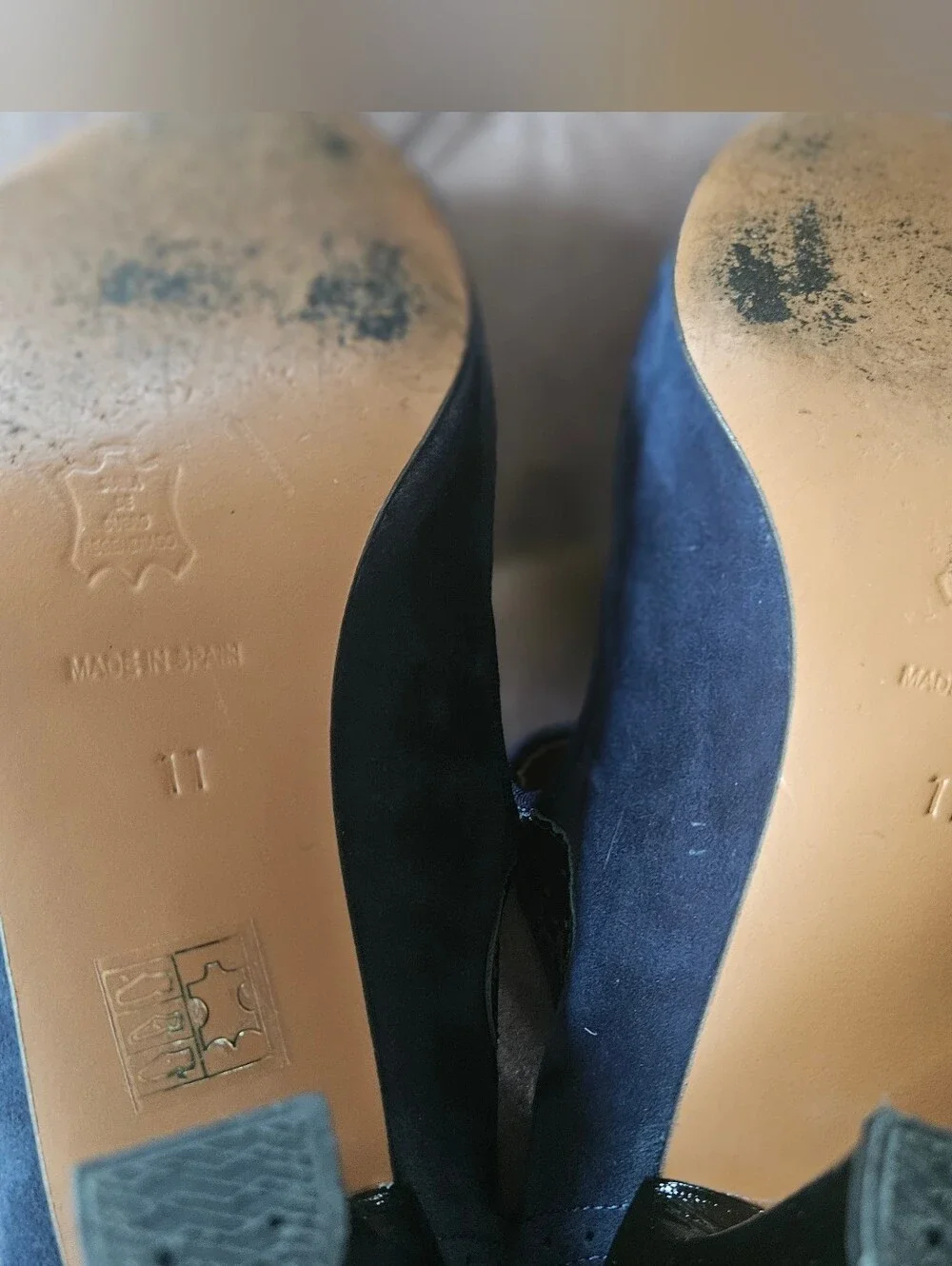Vintage Blue Suede Heels
